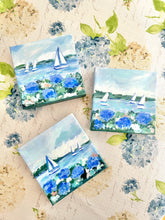 Blue Hydrangeas By The Sea Mini Painting II