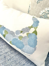 Nantucket Island Blue Hydrangea Lumbar Pillow