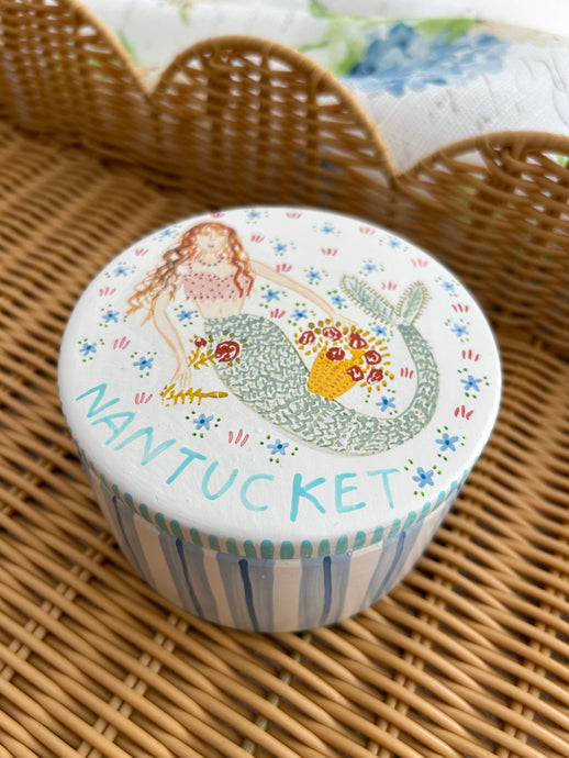 Nantucket Mermaid Jewelry Trinket Box