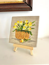 Nantucket Lightship Basket Full of Daffodil Stems Hydrangeas Mini Painting