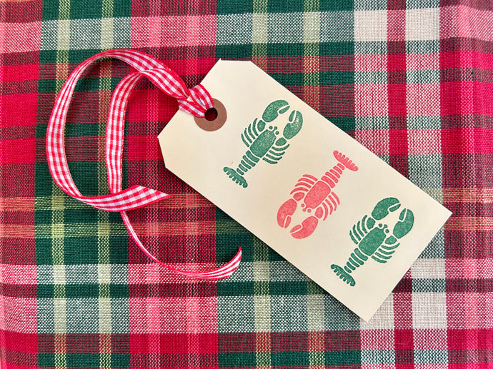 Holiday Lobster Gift/Wine Tag Set