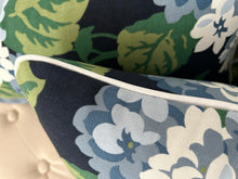 Navy Hydrangea Lumbar Pillow