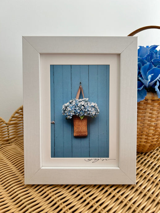 “Blue Cottage Door” Small Framed Print