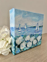 White Hydrangeas By The Sea II Mini Painting