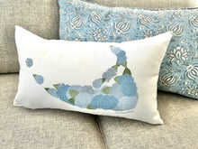 Nantucket Island Blue Hydrangea Lumbar Pillow