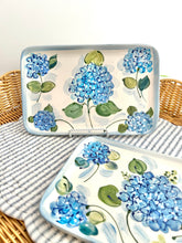 NEW! Blue Hydrangea Rectangular Platter Tray