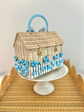 “Hunky Dory” Blue Hydrangea Nantucket Cottage Handbag Basket