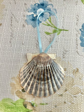 Scallop Shell Nantucket Lightship Blue Hydrangea Basket Ornament