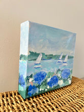 Blue Hydrangeas By The Sea Mini Painting II