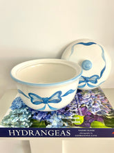 Blue Bow Ceramic Covered Dish