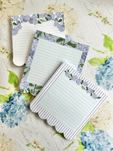 Lavender Hydrangea Scalloped Notepad Trio