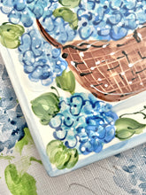 NEW! Blue Hydrangea Nantucket Basket Square Plate Platter