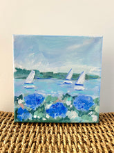 Blue Hydrangeas By The Sea Mini Painting II