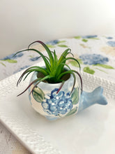 NEW! Blue Hydrangeas Spouting Whale Planter with Faux Succulent