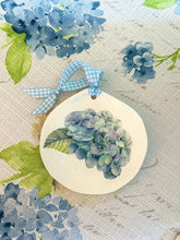 Powder Blue Hydrangea Sea Scallop Ornament