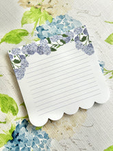 Lavender Hydrangea Scalloped Notepad Trio