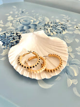 White & Natural Nantucket Lightship Basket Woven Earrings