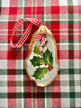 Holly & Berries Oyster Shell Gilded Ornament