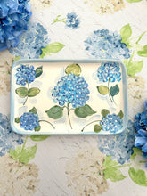 NEW! Blue Hydrangea Rectangular Platter Tray