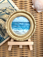 Mini Seascape Painting in Gold Frame with Easel