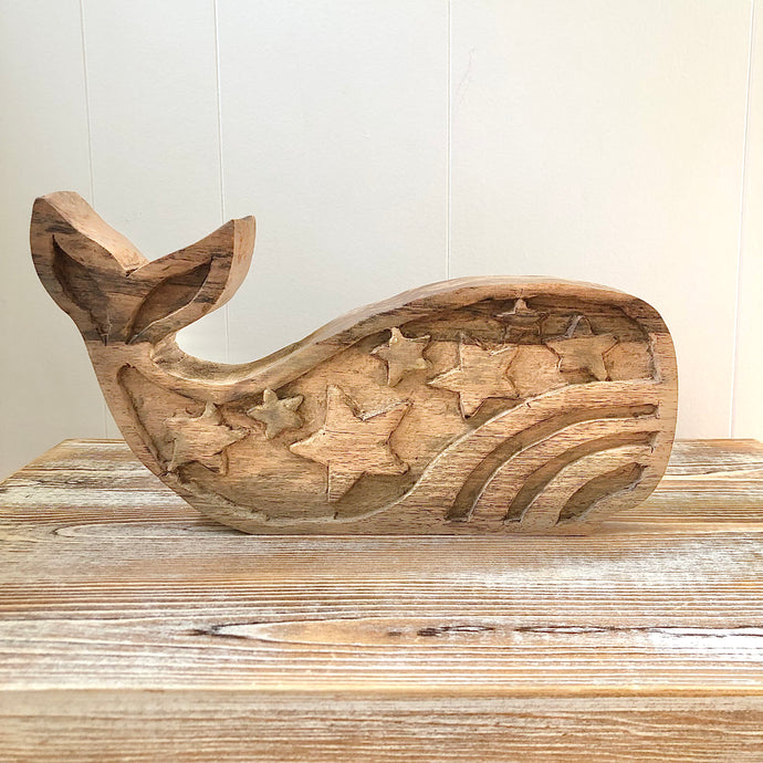 Stars & Stripes Wooden Whale