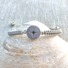 Sterling Silver & Grey Nantucket Island Navigation Star Bracelet