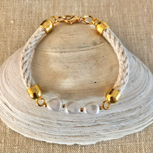 White & Gold Pearl Rope Bracelet