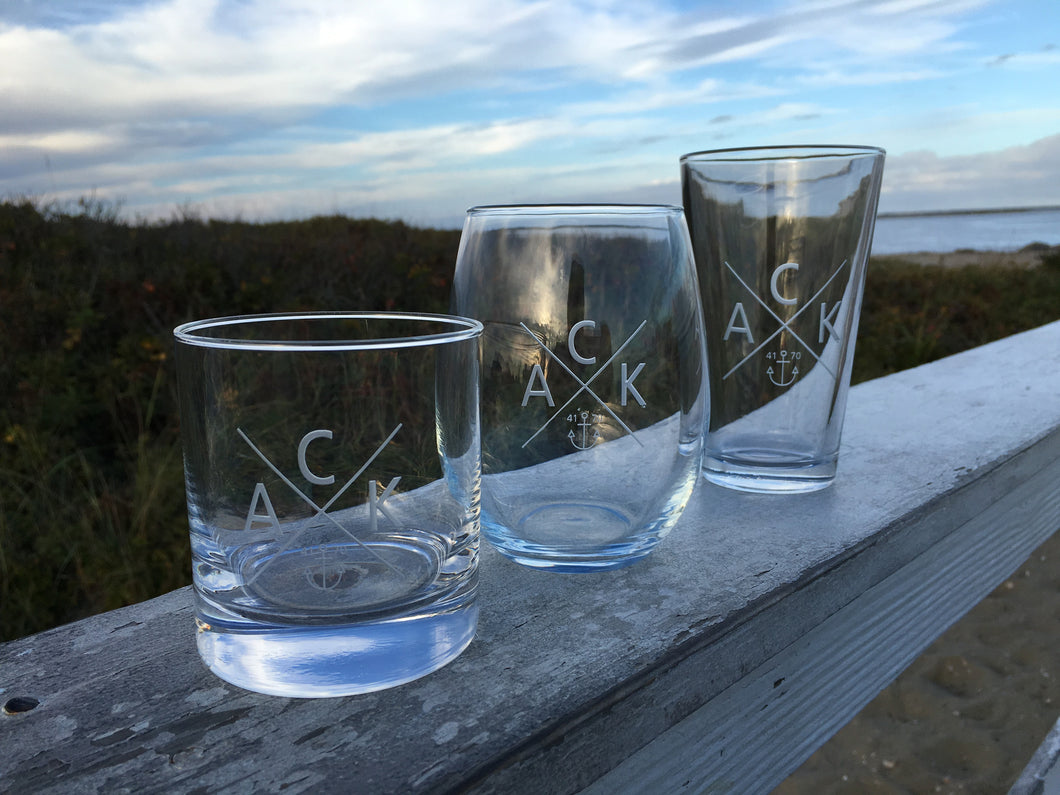 ACK 4170 Etched Stemless Wine Glass Set of 2 – ACK4170