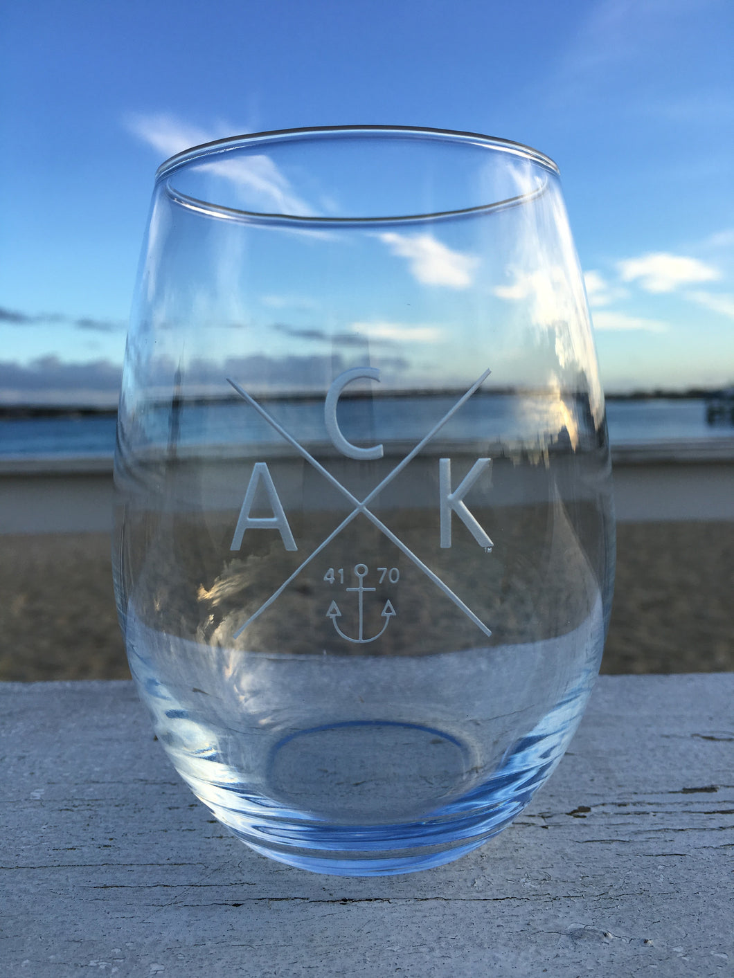 ACK 4170 Etched Stemless Wine Glass Set of 2 – ACK4170