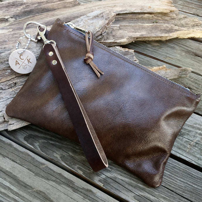 Brown Leather Clutch