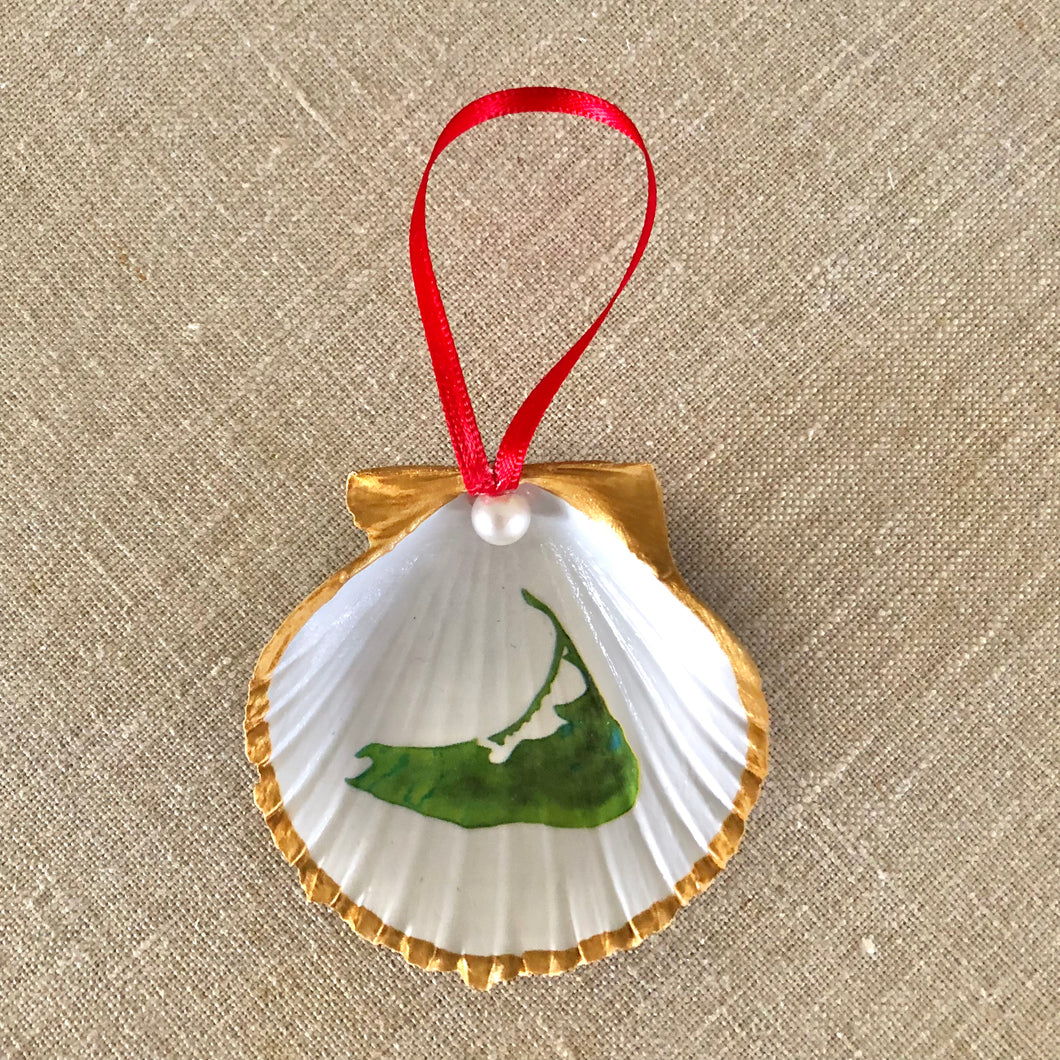 Scallop Shell Nantucket Island Ornament