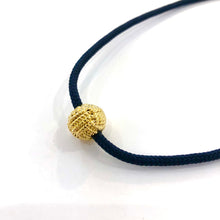 Navy and Gold Monkey Fist Sailors Knot Necklace