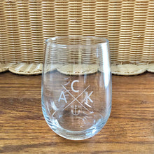 ACK 4170 Etched Stemless Wine Glass Set of 2