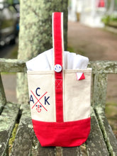 Red & Natural Canvas Wine Tote