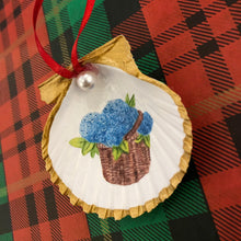 Scallop Shell Nantucket Lightship Hydrangea Basket Ornament