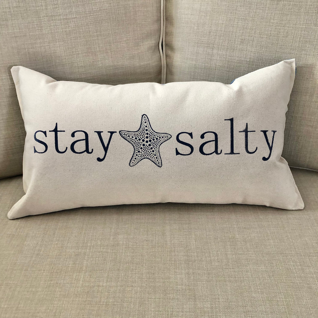 Stay Salty Starfish & Anchor Lumbar Pillow