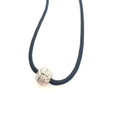 Navy and Silver Monkey Fist Sailors Knot Necklace