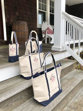 ACK 4170 Navy & Natural Striped Canvas Weekend Duffel Bag