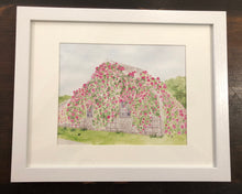 The Sconset Rose Cottage Framed Watercolor Print