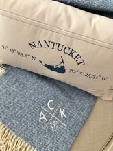 Nantucket Island and Coordinates Pillow