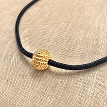 Navy and Gold Monkey Fist Sailors Knot Necklace