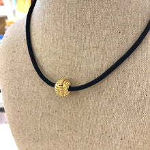 Navy and Gold Monkey Fist Sailors Knot Necklace