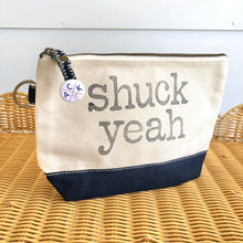 Navy Shuck Yeah Canvas Zip Bag