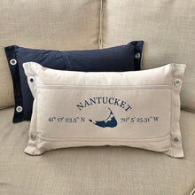 Nantucket Island and Coordinates Pillow