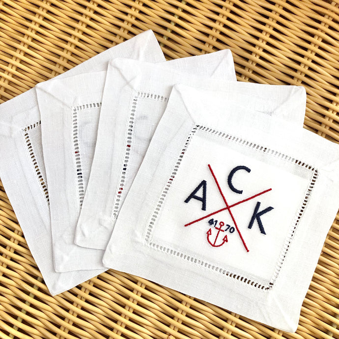 ACK 4170 Linen Cocktail Napkin Set