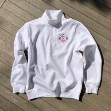 ACK 4170 White Embroidered Unisex 1/4 Zip Shirt
