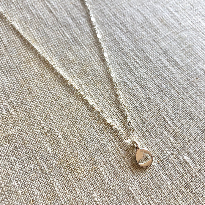 Sterling Silver Tiny Nantucket Island Cut Out Necklace