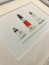 Lighthouses of Nantucket Framed Watercolor Print