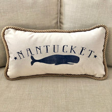 Nantucket Whale Nautical Lumbar Pillow