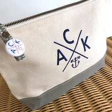 ACK 4170 Grey Embroidered Canvas Pouch